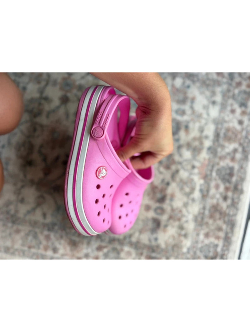 12C Kids USA Pink Crocs Sandals - Picture 4 of 6